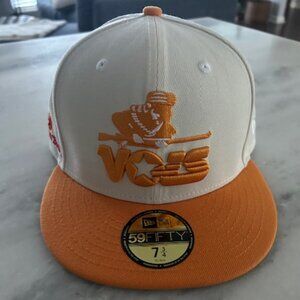 Tennessee Volunteers New Era Chrome White Vintage 59Fifty Fitted Hat NWT 7 3/4